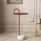 Terrazzo side table with easy-move design and eco-friendly coating for modern living