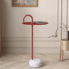 Contemporary Terrazzo Side Table with Easy-Move Design and Eco-Friendly Coating