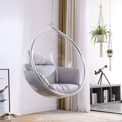 Silver/Aurous Stainless Alloy Porch Swing with Stand, Complete with Cushions, Chain, and Stand Porch Swings