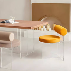 Contemporary Solid Back Dining Chair Acrylic Side Chair for Dining Room Dining Chairs