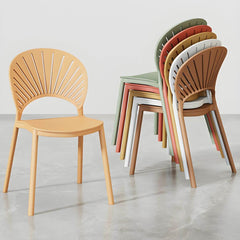 Scandinavian Style Plastic & Acrylic Side Chair with Low Back for Kitchen & Dining Dining Chairs