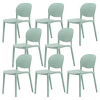 Stackable Nordic dining chair with acrylic legs and ergonomic backrest for modern dining rooms