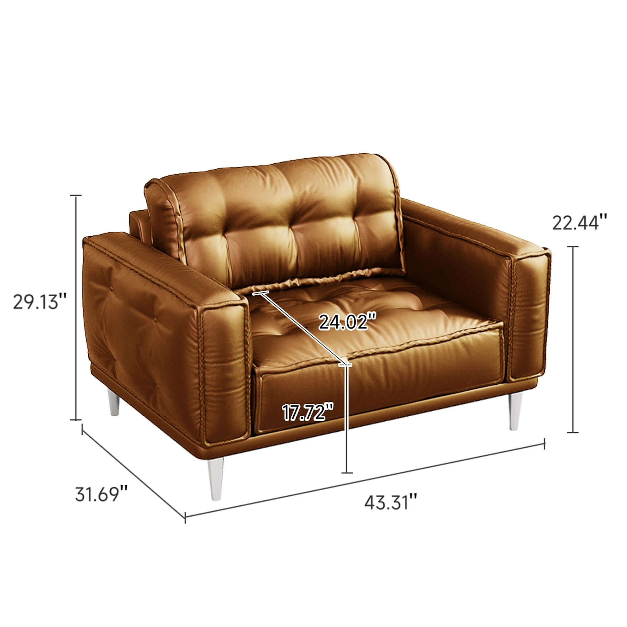 Comfortable French vintage leather sofa with luxurious design and classic style