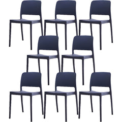 Scandinavian Plastic & Acrylic Dining Chair with Low Back Rest and Armless Design Dining Chairs