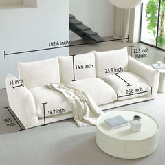 Modern Modular Cloud Sectional Couch Lambswool Fabric Chaise Oversized Sofa
