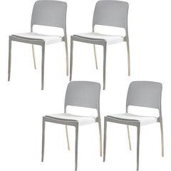 Scandinavian Plastic & Acrylic Dining Chair with Low Back Rest and Armless Design Dining Chairs