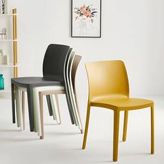 Scandinavian Plastic & Acrylic Kitchen & Dining Chair with Low Back Dining Chairs