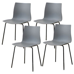 Modern Plastic & Acrylic Side Chair for Kitchen & Dining with Metal Legs Dining Chairs