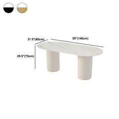 Simplicity Style Oval Dining Table Imitation Marble Home Furniture Dining Tables