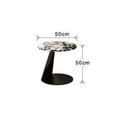 Elegant Terrazzo Coffee Table Set for Modern Living Rooms – Round Design with Unique Black and White Pattern