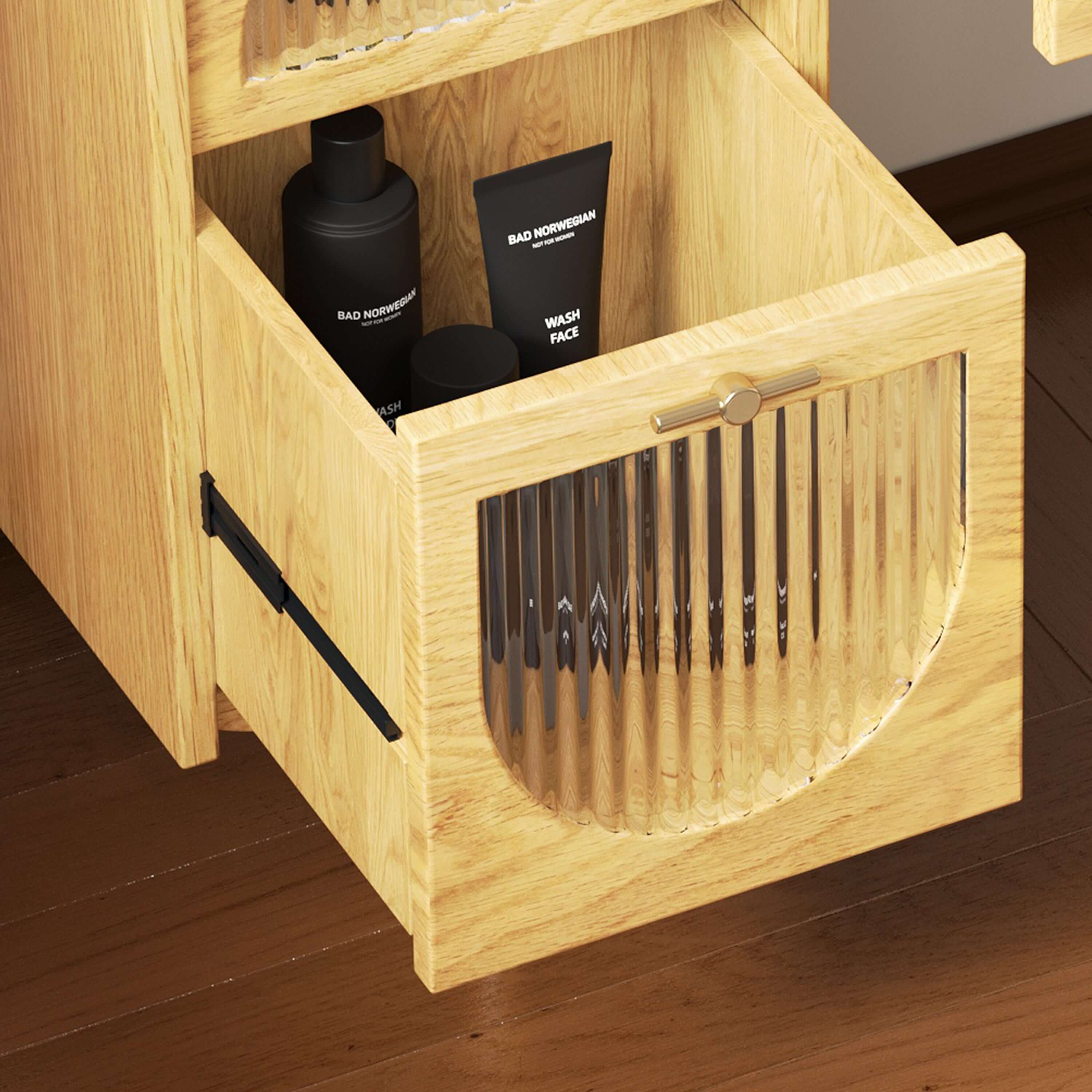 Wooden makeup vanity dressing table with practical drawer and cabinet for storage