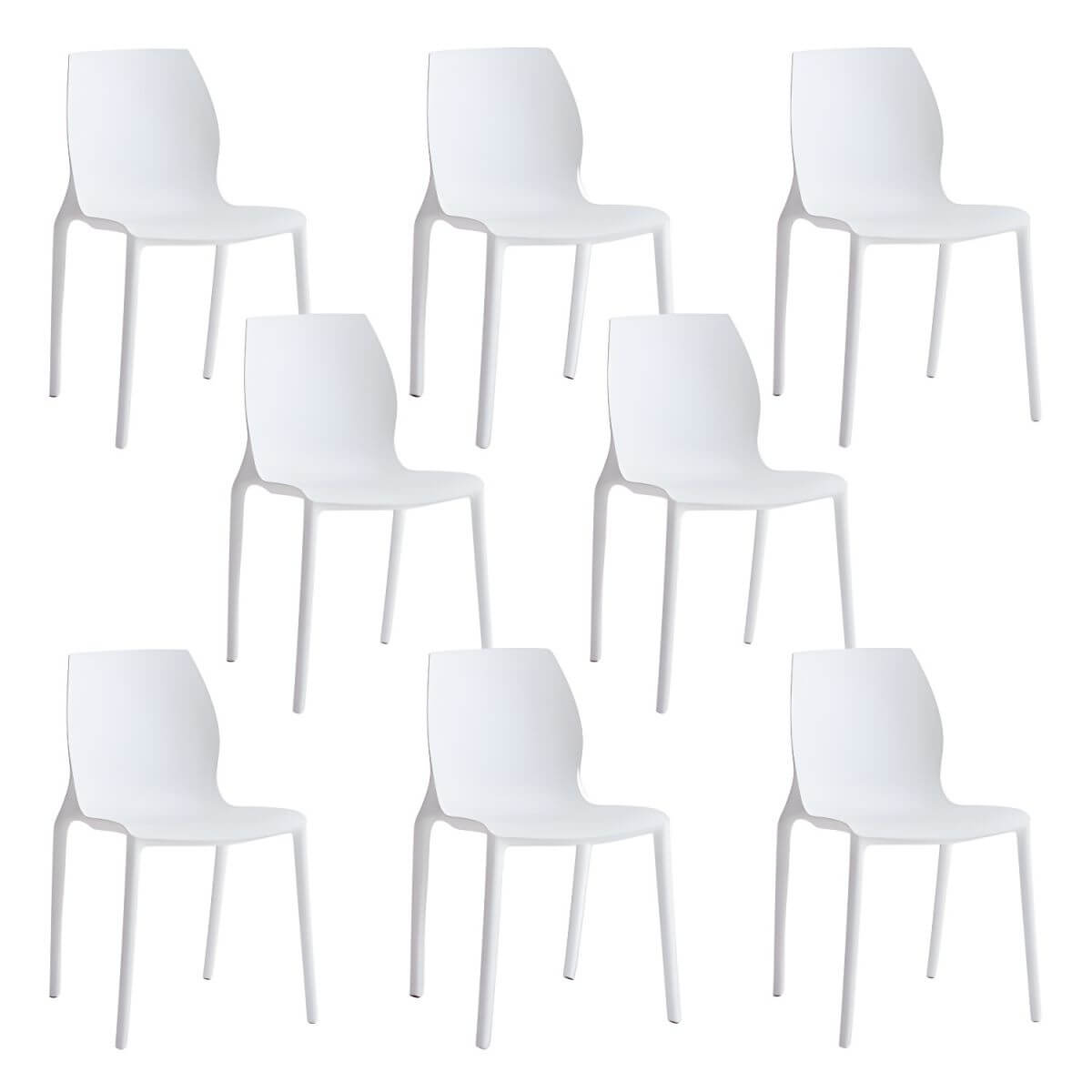 Stackable modern Scandinavian plastic and acrylic chair for kitchen and dining use