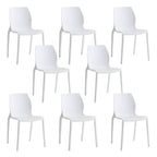 Stackable modern Scandinavian plastic and acrylic chair for kitchen and dining use