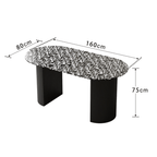 Modern black and white terrazzo dining table with sleek vintage design