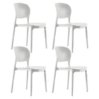 Stackable modern side chair with low back made of plastic and acrylic, perfect for contemporary dining