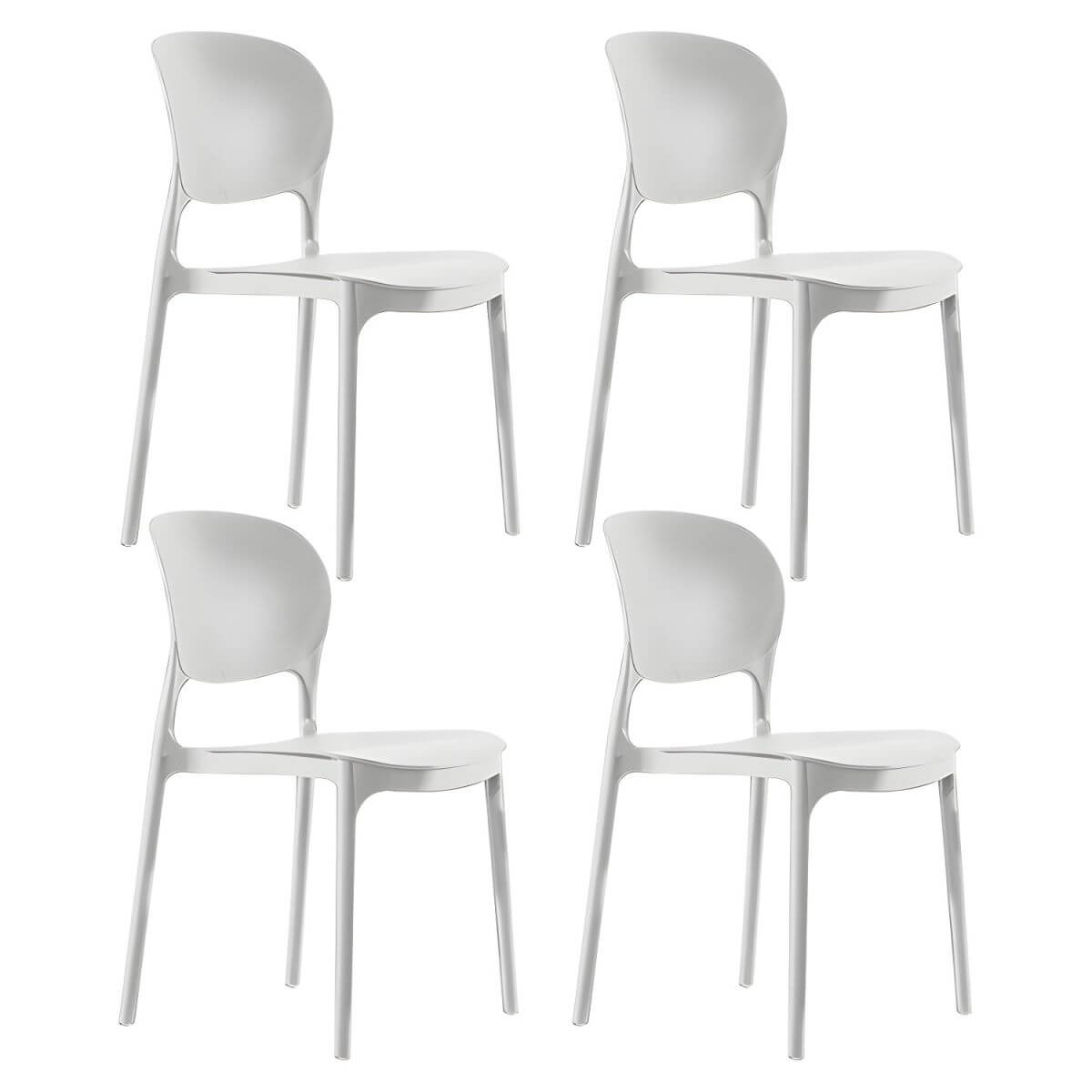 Stackable modern side chair with low back made of plastic and acrylic, perfect for contemporary dining