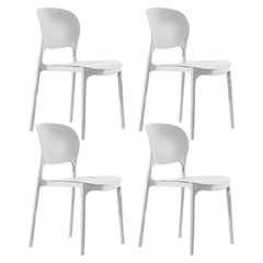 Stackable Modern Side Chair with Low Back in Plastic & Acrylic - Contemporary Style Dining Chairs