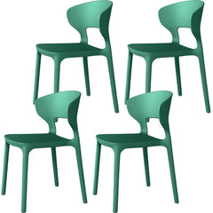 Scandinavian Stackable Side Chair with Open Back and Plastic & Acrylic Material Dining Chairs