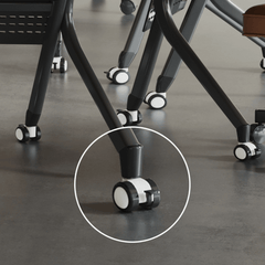 Elegant Fusion: Modern Curve-Design Foldable Conference Table with Comfortable Mesh Chairs