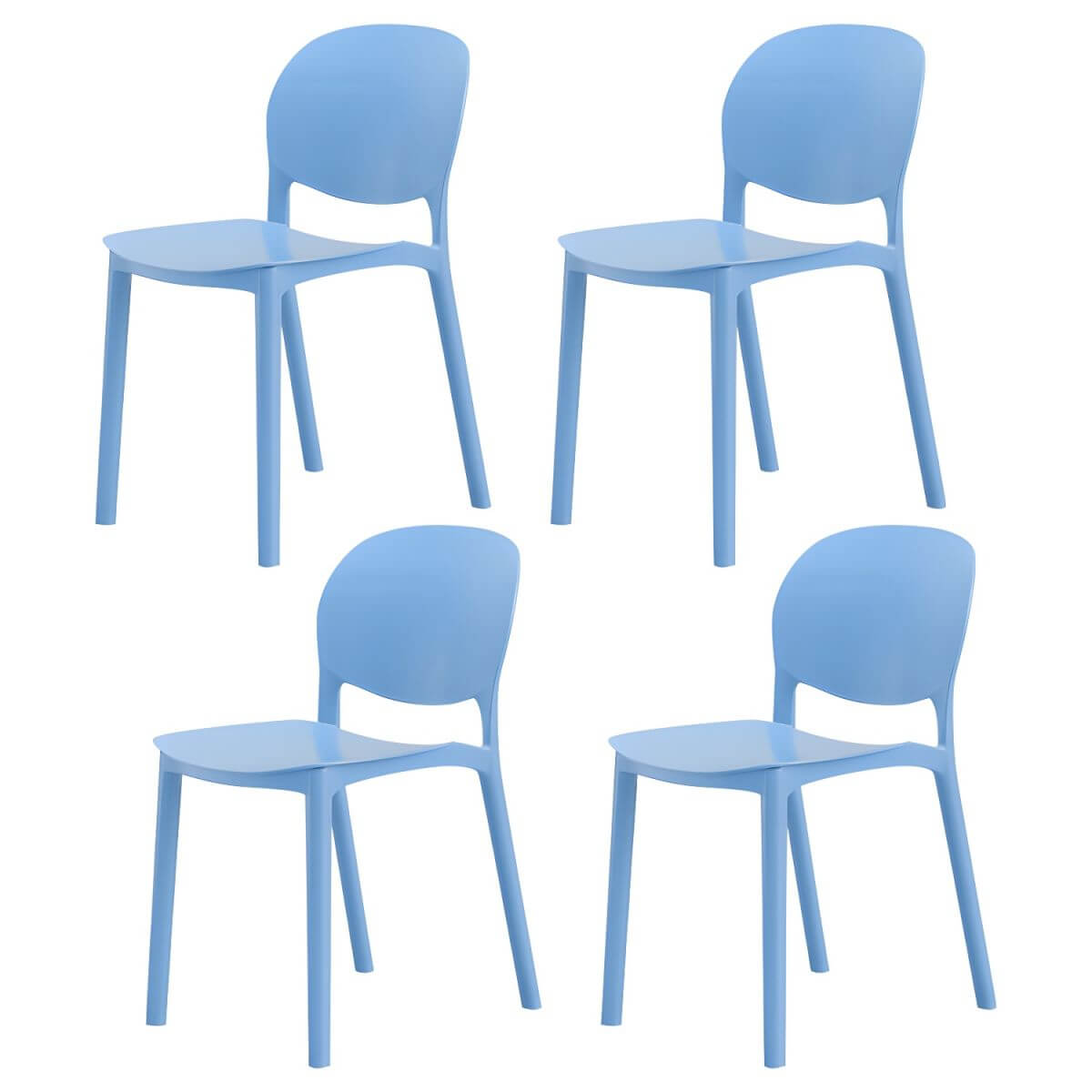 Stackable Nordic dining chair with acrylic legs and ergonomic backrest for modern dining rooms