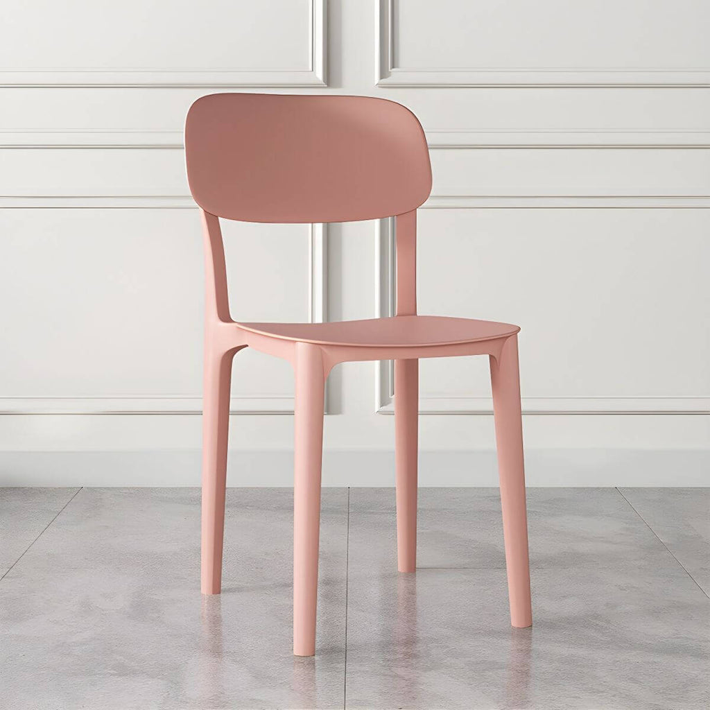 Stackable Nordic acrylic dining chair with backrest and acrylic legs