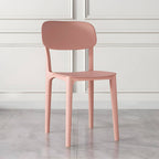 Stackable Nordic acrylic dining chair with backrest and acrylic legs