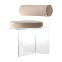 Contemporary Solid Back Dining Chair Acrylic Side Chair for Dining Room Dining Chairs