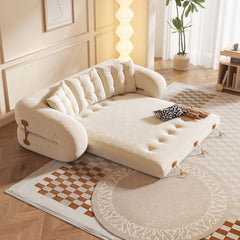 Bean Bag Style Pet-friendly Folding Floor Velvet Sleeper Sofa Bed