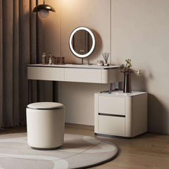 3 Pieces Makeup Vanity Set with LED Mirror & Stool