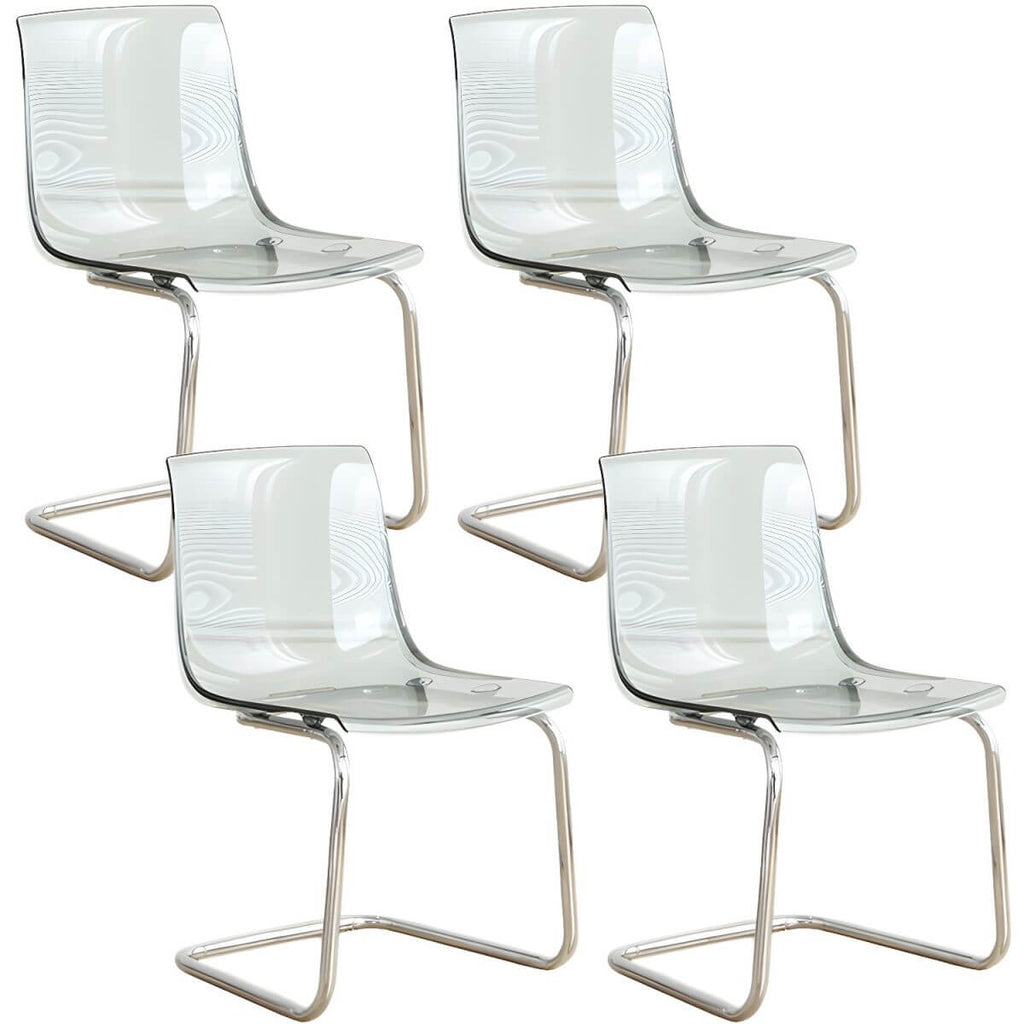 Scandinavian style plastic and acrylic non-upholstered side dining chair