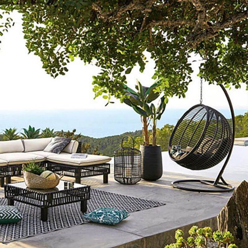 Unfinished Color Climate-resistant Metal Porch Swing with Cushions, Chain, and Stand Porch Swings Secondary image