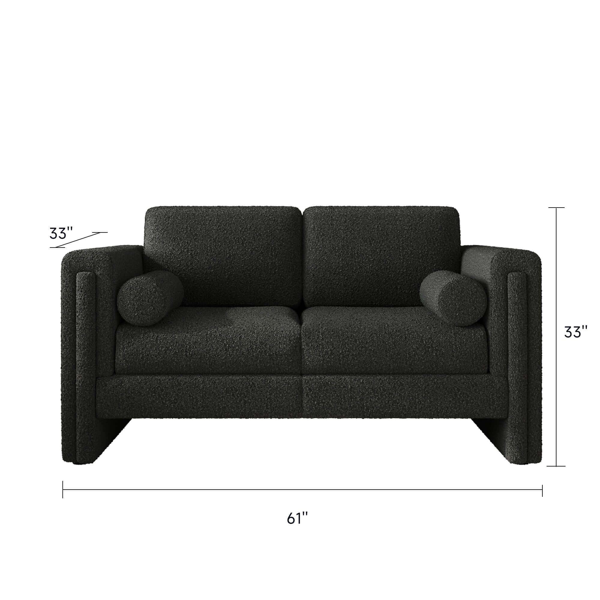 Modern single upholstered sofa armchair in teddy fabric or cotton linen blend