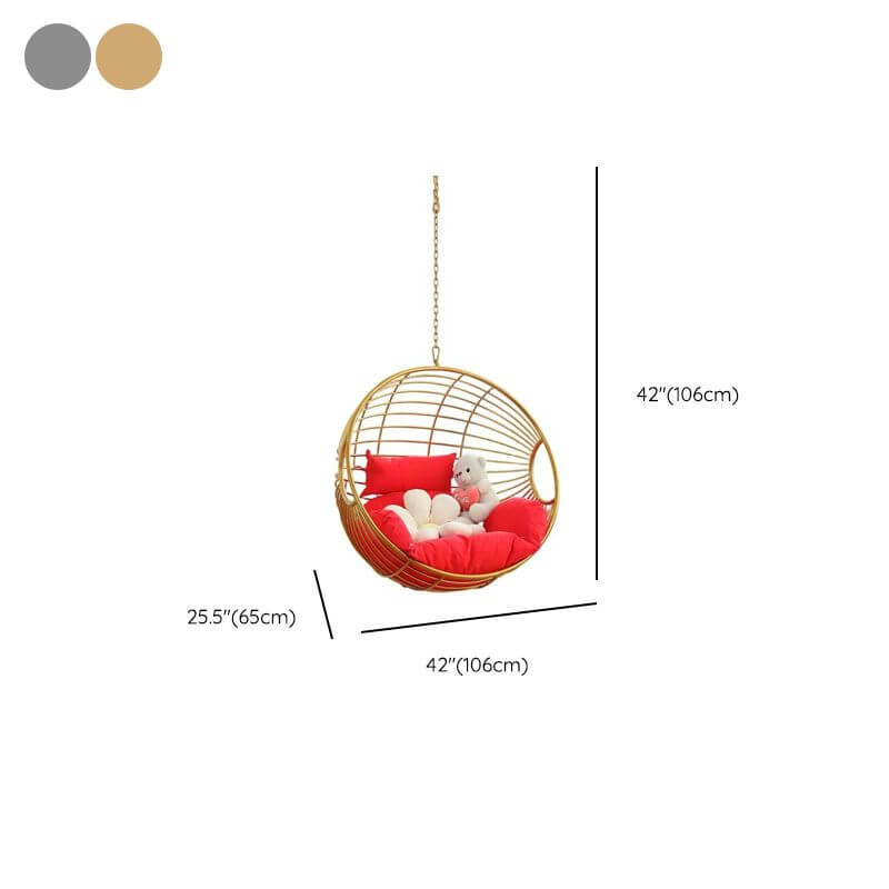 Silver and Aurous stainless alloy porch swing with stand, cushions, and chain for outdoor comfort