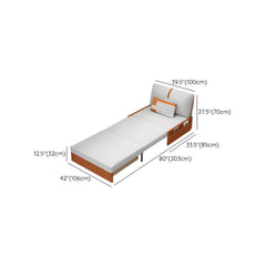 Modern Orange Polyester Blend Sleeper Sofa with Steel Frame and Casters Futons