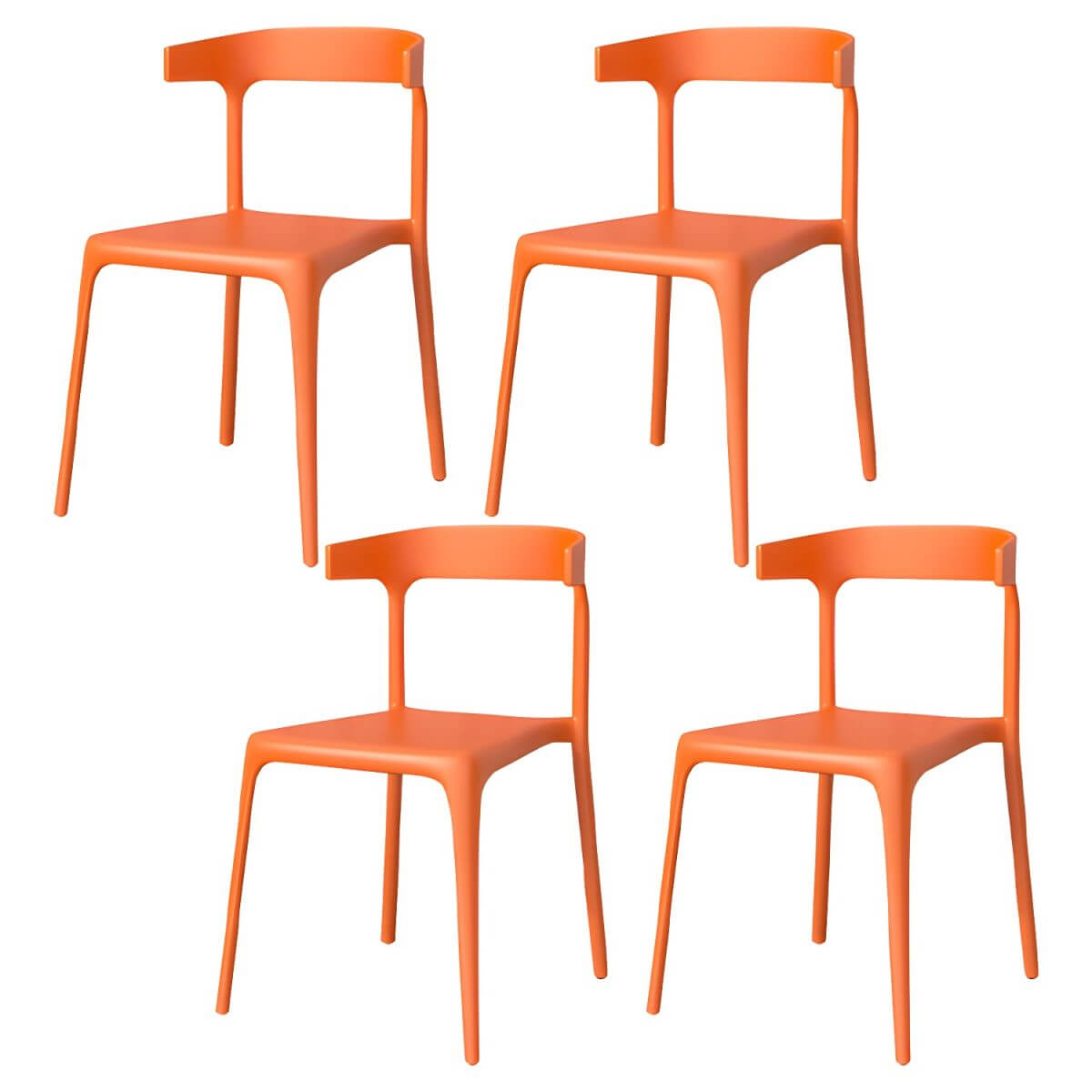 Stackable Nordic acrylic dining chair with backrest and acrylic legs