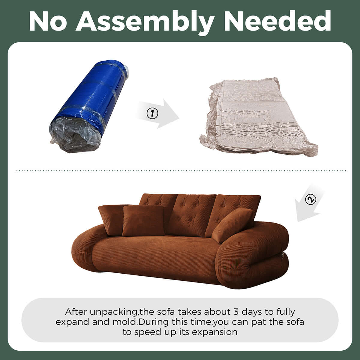 Cocochairs Corduroy Folding Sofa Bed – Pet-Friendly Floor Couch for Pets & People