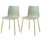 Modern plastic and acrylic side chair with metal legs, ideal for kitchen and dining rooms