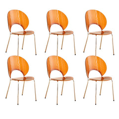 Scandinavian Style Stackable Plastic & Acrylic Side Chair with Silver Legs Dining Chairs