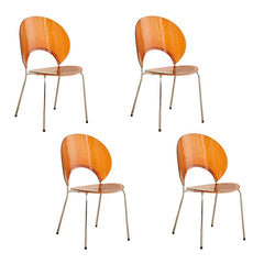 Scandinavian Style Stackable Armless Side Chair in Plastic & Acrylic Dining Chairs