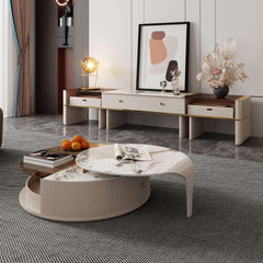 Round Coffee Table Combination Beige