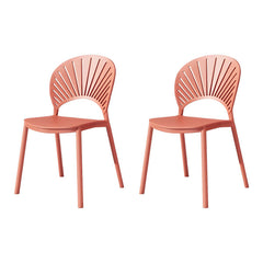 Scandinavian Style Plastic & Acrylic Side Chair with Low Back for Kitchen & Dining Dining Chairs