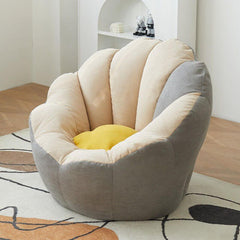 Minimalist Solid Color Lemon Color Cotton Blend Papasan Chair with Slipcover and Sewn Pillow Back Accent Chairs