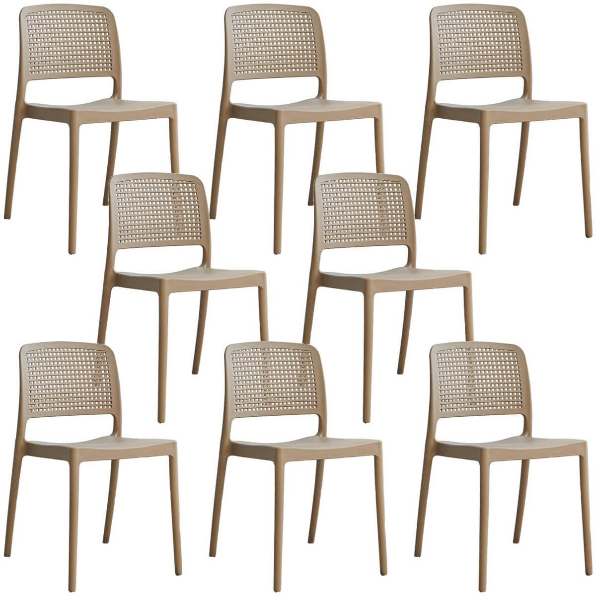 Stackable modern plastic and acrylic side chair for kitchen and dining use