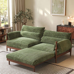 Cocochairs Solid Wood Frame Convertible Modular Sofa Bed – Mid-Century Japandi