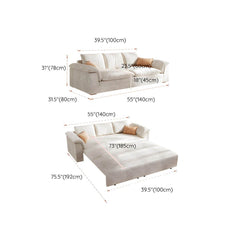 Nordic Upholstered Sofa Bed 30.7" Tall Sleeper Sofa with Storage Futons