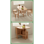Wooden round folding table ideal for versatile home use and easy storage