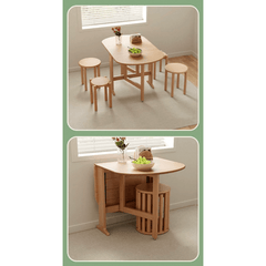 Versatile Wooden Round Folding Table for Home Use