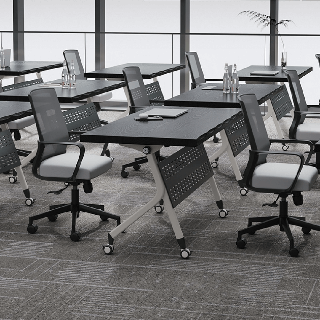 Foldable minimalist conference table perfect for business meetings and training sessions