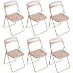Modern collapsible open back side chair made of plastic and acrylic, ideal for kitchen and dining areas