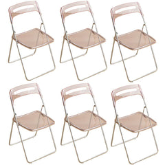 Collapsible Open Back Side Chair with Plastic & Acrylic Material - Modern Kitchen & Dining Dining Chairs
